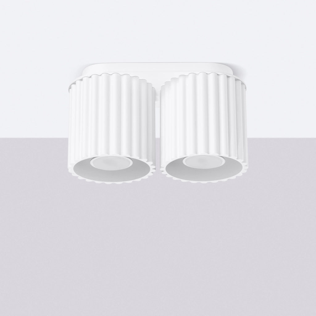 Plafoniera ovale bianca 21 cm 2xGU10 VISTAO Pure Lume