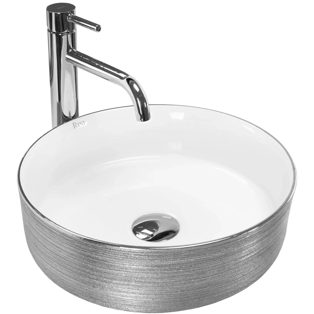 Lavabo Da Appoggio Rea Sami Brush Silver