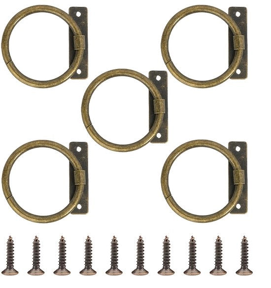 Touwhaken in metallo con houders in bronzo (10 pezzi) | Adatti per cancelli e ringhiere | Haken decorativi per fissaggio a parete e soffitto, facilmente installabili