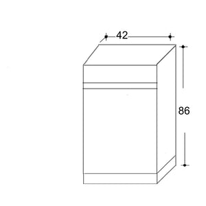 Mobile Lavatoio in Ceramica 1 Anta e Strofinatoio Integrato 45x50x86A cm Bianco Opaco