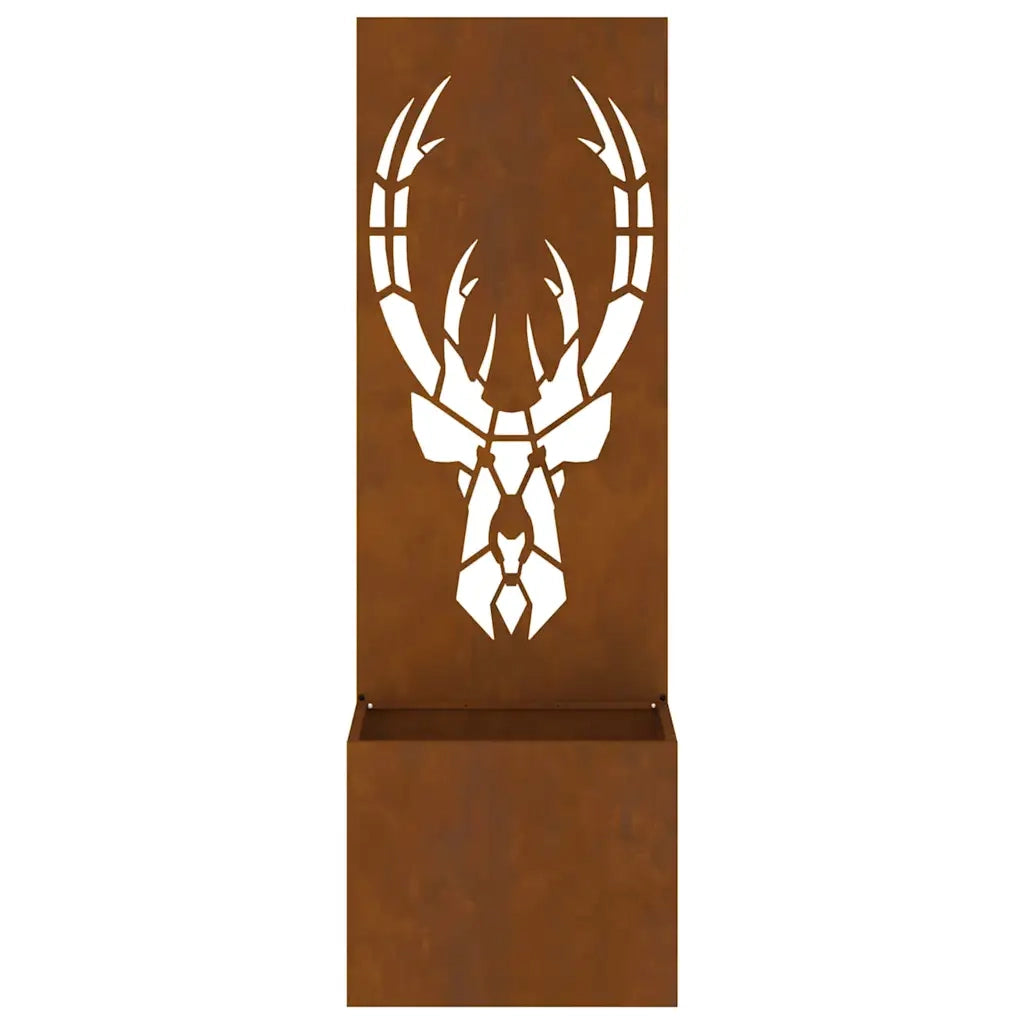 vidaXL Vaso da Giardino con Pannello Decorativo Ruggine 50 x 140 cm