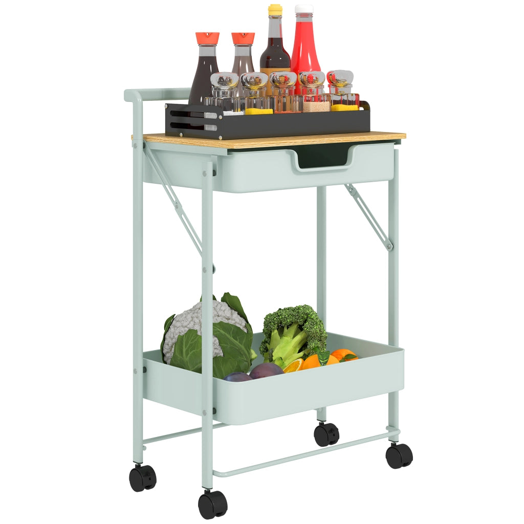 Carrello cassettiera con ruote ¨C zephmum ¨C verde chiaro 60x40x80