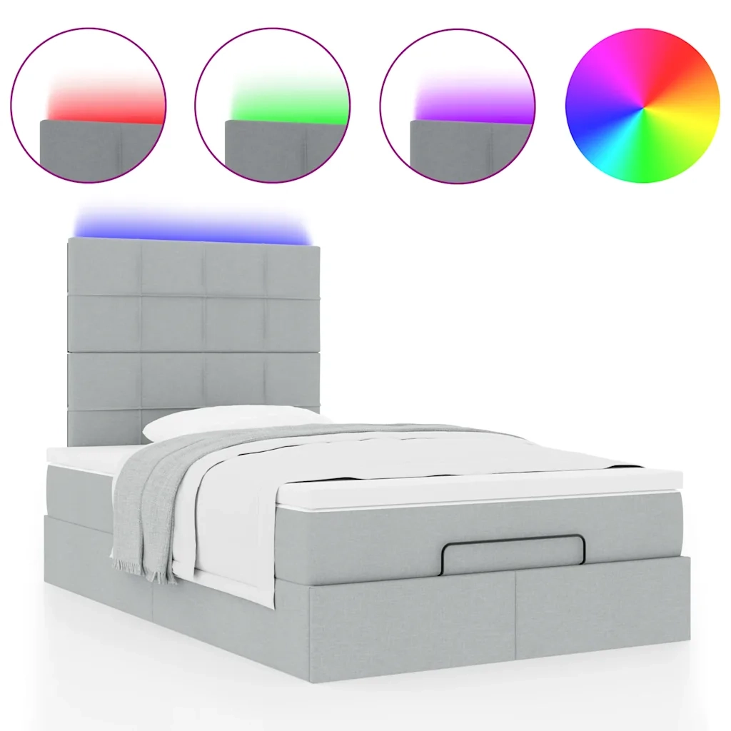 vidaXL Struttura Letto Pouf con Materasso 120x190 cm in Tessuto