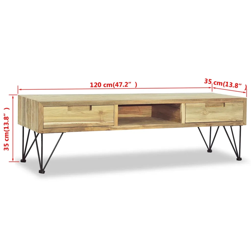 Mobile TV | Armadietto TV | Mobile Porta TV 120x35x35 cm in Legno Massello di Teak
