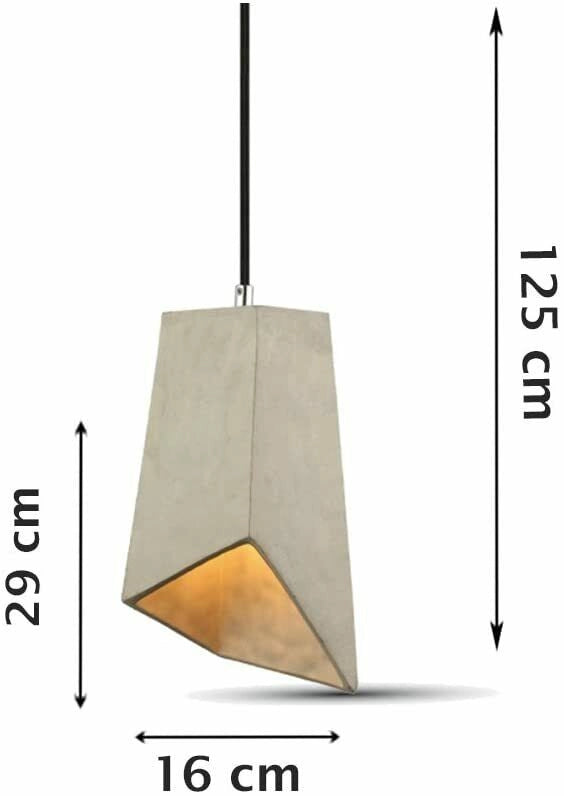 Lampadario cemento sospensione pendente moderno con portalampada E27 Max 40 Watt