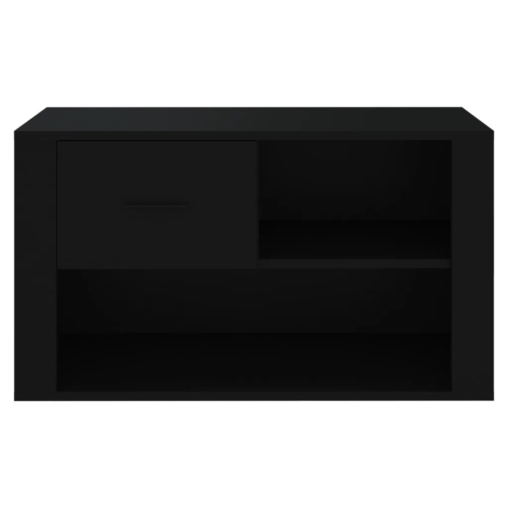 Scarpiera Nera 80x35x45 cm in Legno Multistrato 816753