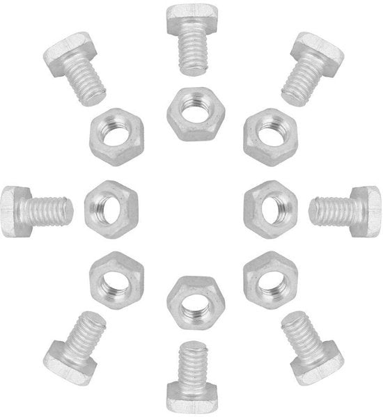 Set di Bottini in Alluminio da 50 pezzi - Viti M6 x 12 mm - Gomme - Color Argento - Alta Qualità - Materiale Robusto