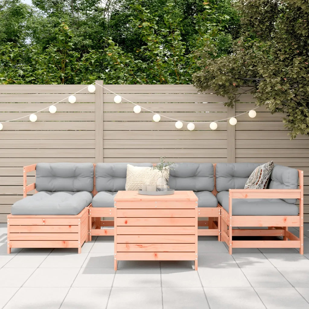 Set Divani da Giardino 7 pz in Legno Massello Abete Douglas