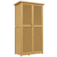 Casetta Box da Giardino 87x46,5x160 cm con Ante a persiana in Legno