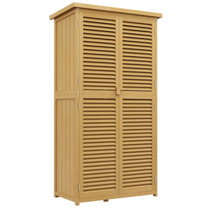 Casetta Box da Giardino 87x46,5x160 cm con Ante a persiana in Legno