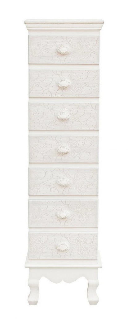 Cassettiera Legno Bianco Rustico da Interno - CLARA
