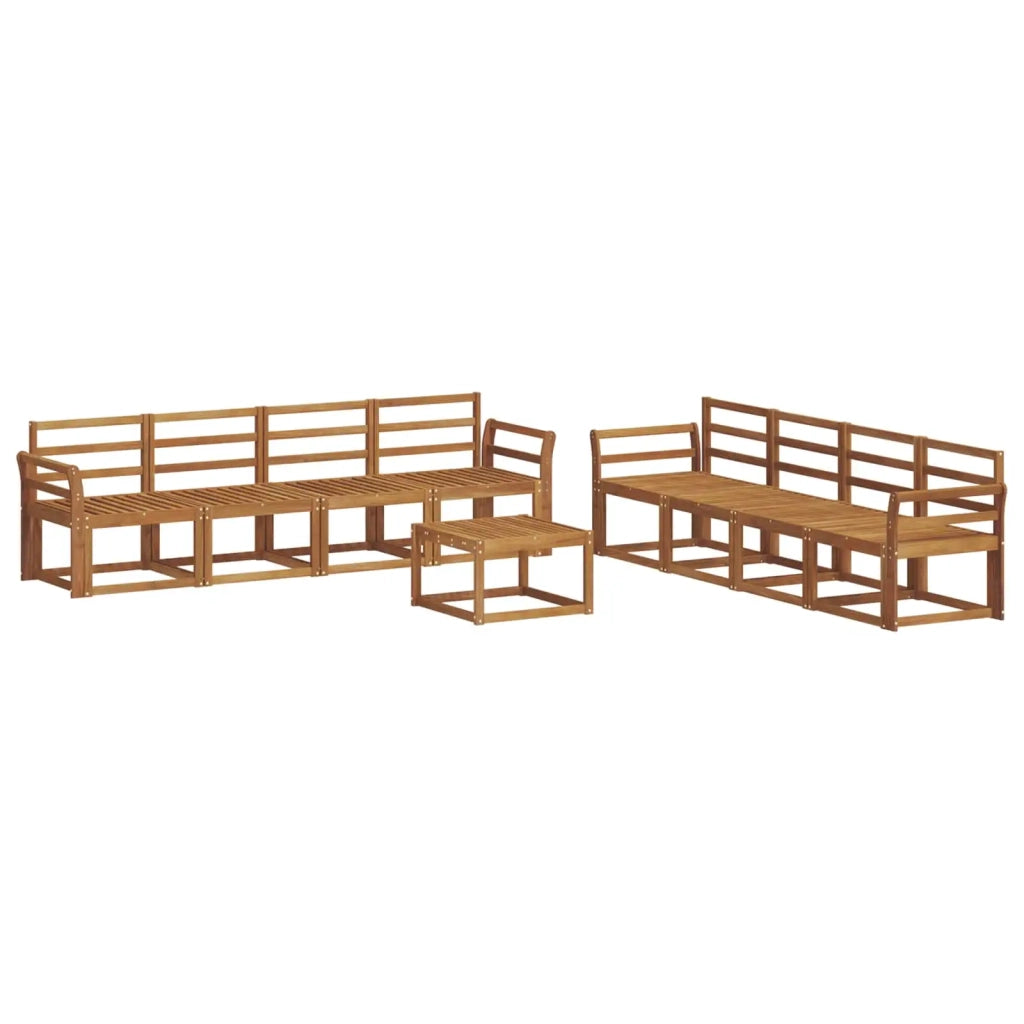 Set di divani da esterno 9 pcs Naturale