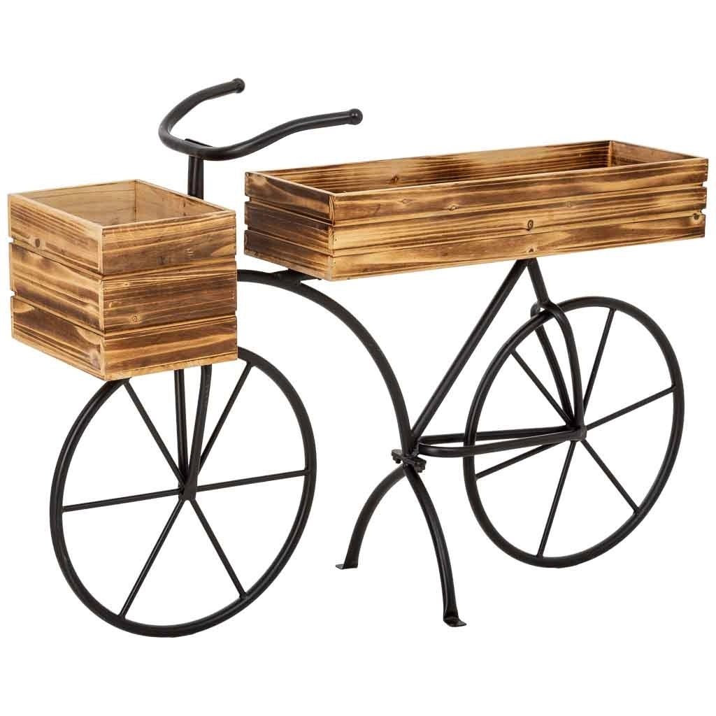 Carrello fioriera legno marrone 104x28x68.5h cm