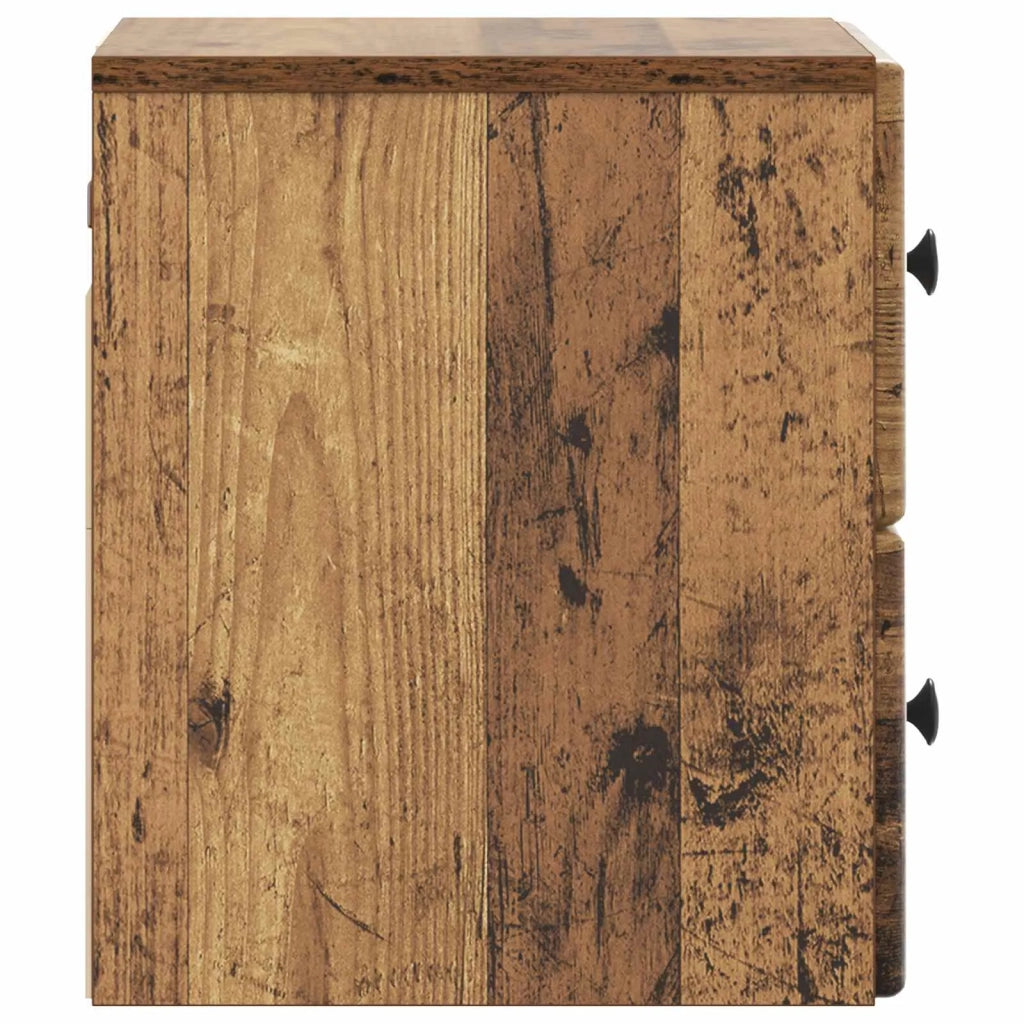Mobiletto da notte a muro 2 pcs Legno antico 34,5 x 33 x 40 cm 899162