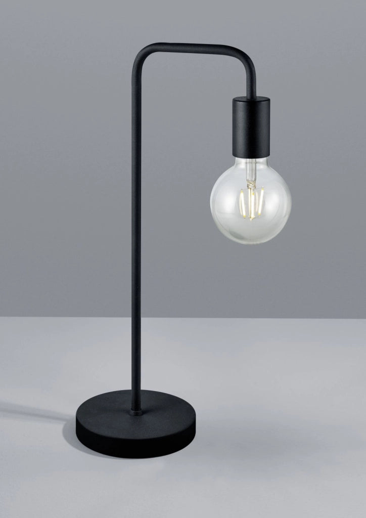 DIALLO LAMPADA DA TAVOLO TUBO METALLO NERO H. 51CM 1 LUCE ATTACCO E27