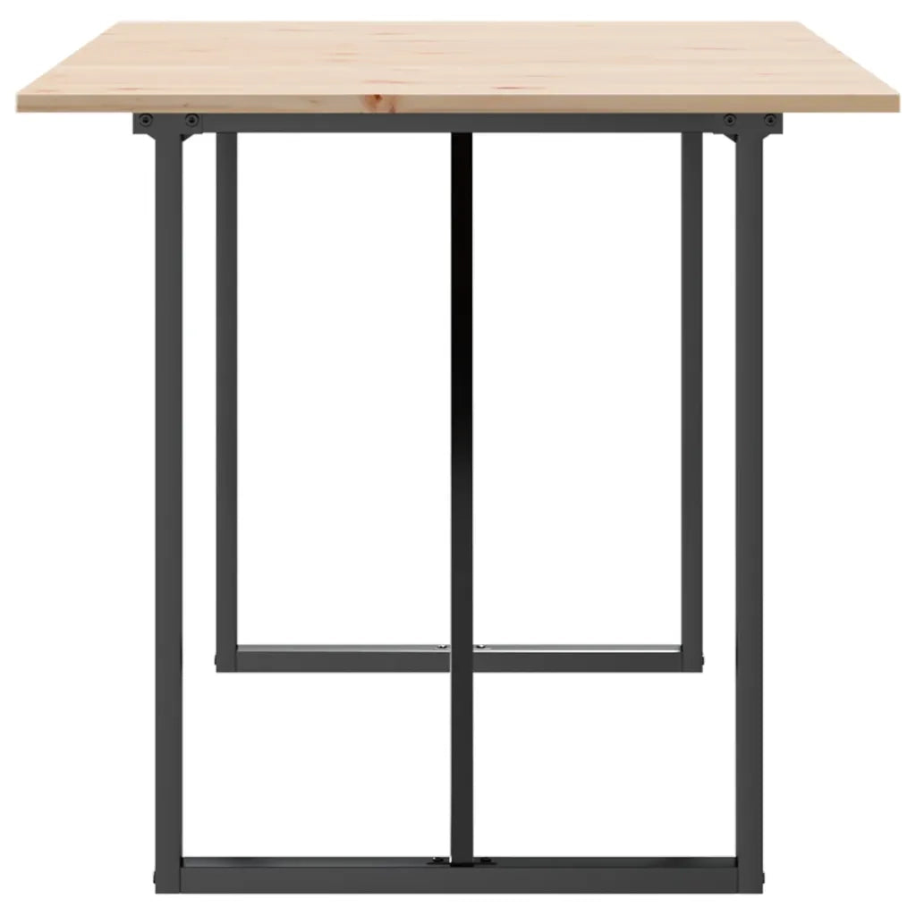 Tavolo da Pranzo Telaio a O 160x80x75 cm Legno Pino e Acciaio