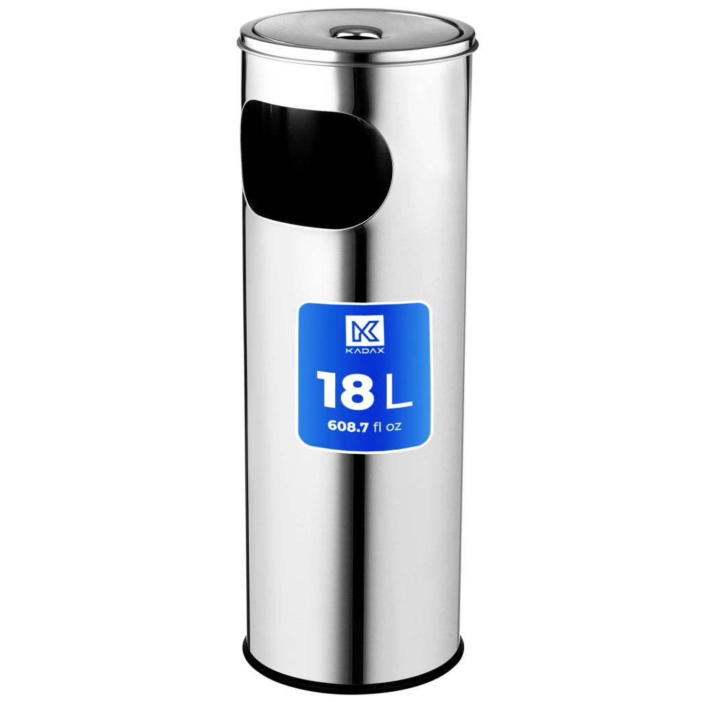 Posacenere da esterno KADAX, posacenere verticale, cestino per rifiuti 18L 2 in 1