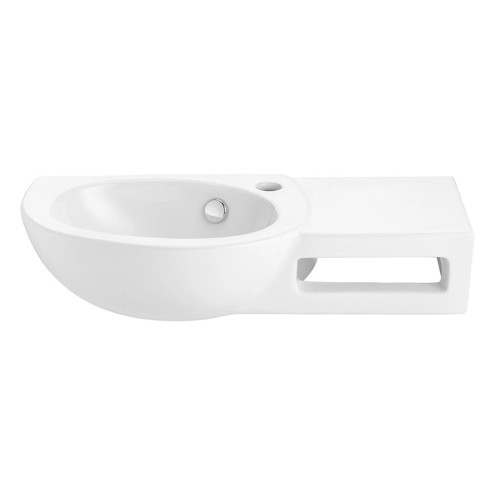 Lavabo sospeso in ceramica 63x28,5 con porta salvietta integrato