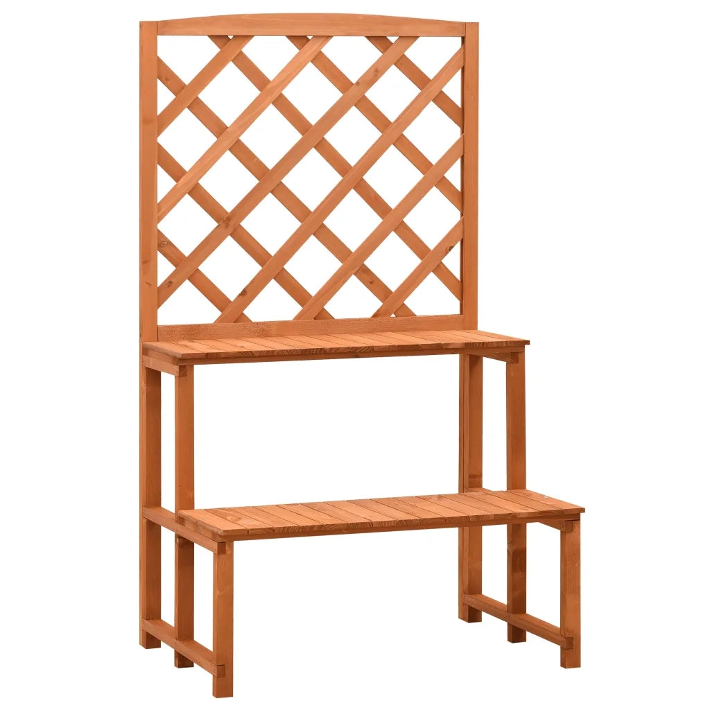 Fioriera con Traliccio Arancione 70x42x120 cm Massello di Abete cod mxl 69632