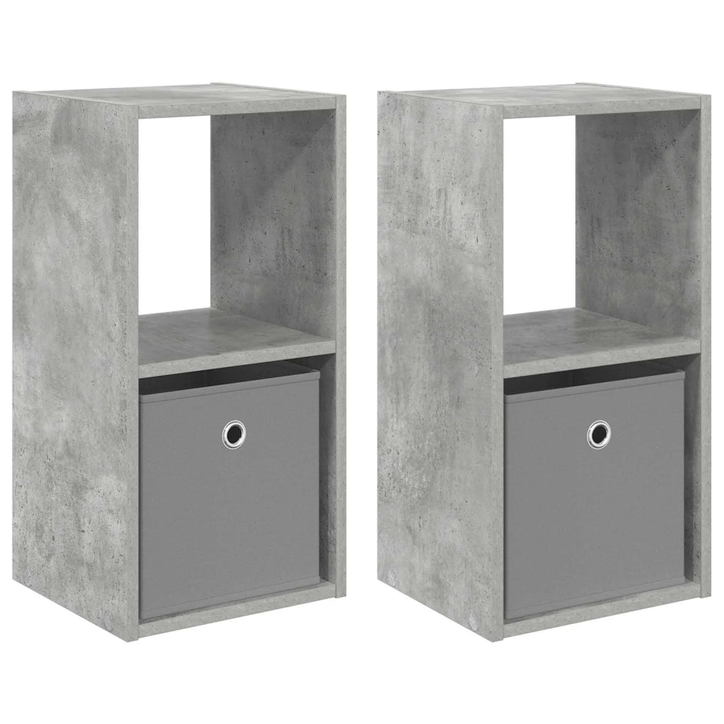 Comodino con cassetto 2 pcs Grigio cemento 30,5 x 27 x 59,5 cm 8000619