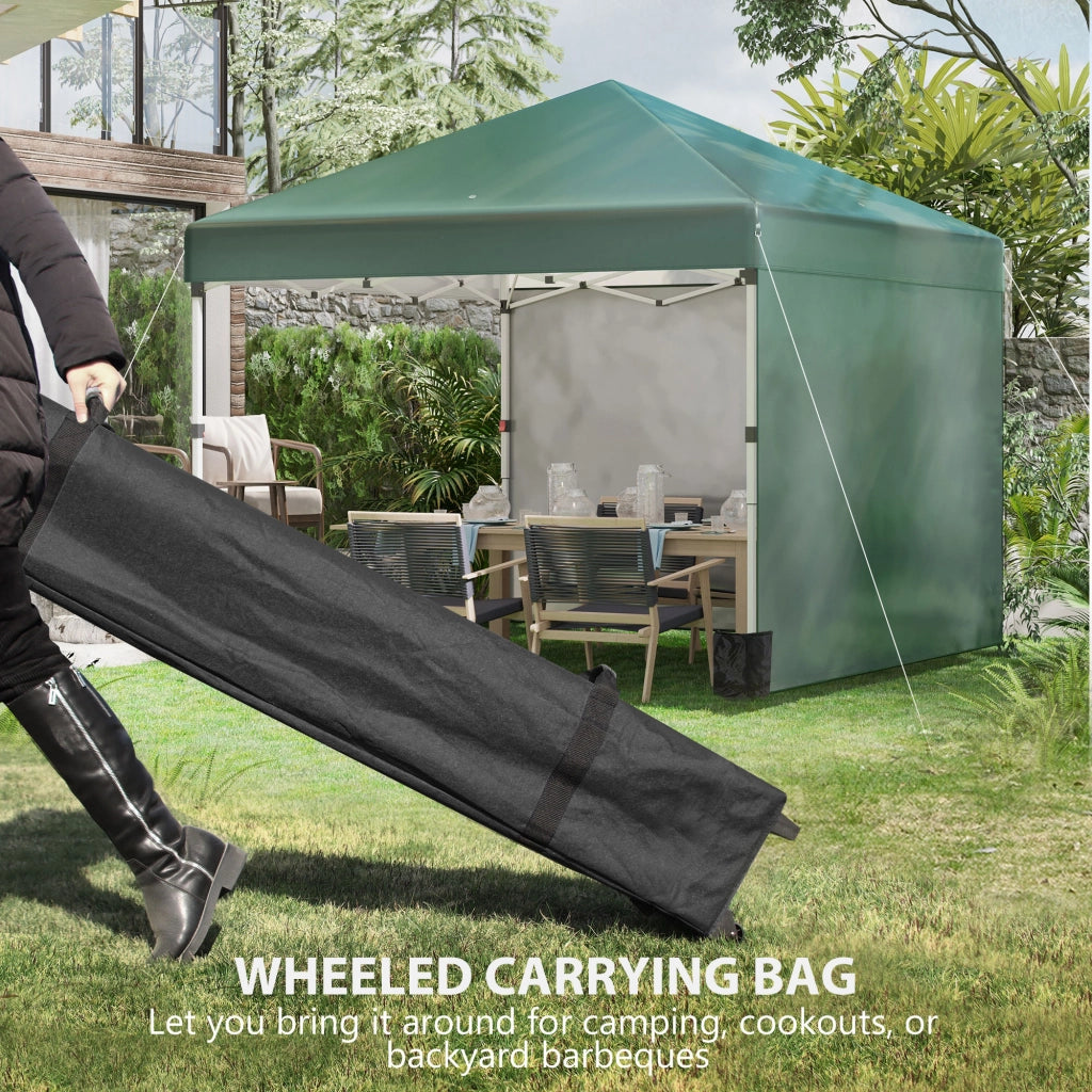 Gazebo pieghevole con 2 pareti ¨C zephmum ¨C verde 3x3m acciaio inox