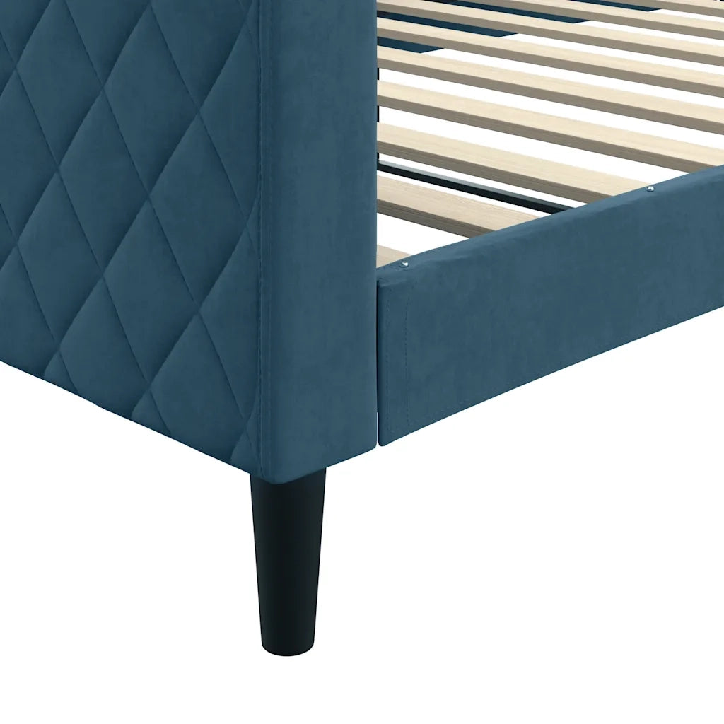 Letto da Giorno Blu 100x200 cm in Velluto