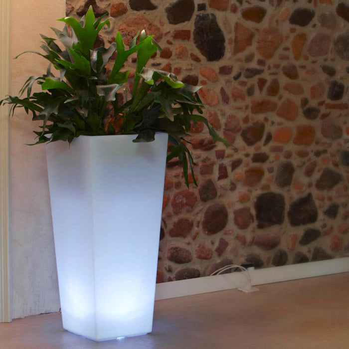 Vaso Luminoso da Giardino a LED 30x30x60 cm in Resina 5W Cedar Bianco Neutro