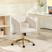 SEDIA DA UFFICIO girevole 61x62x76-84 cm in poliestere bianco crema