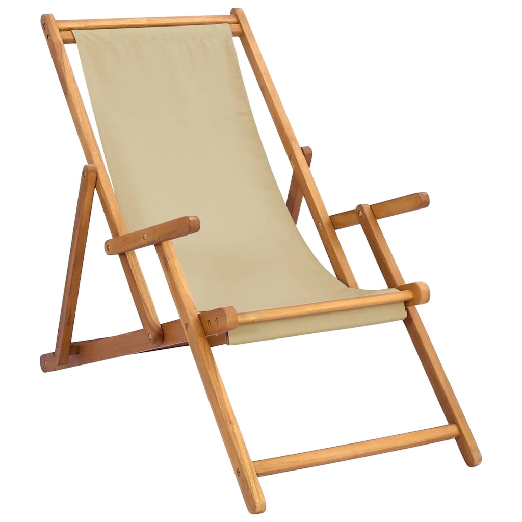 Sedia da spiaggia Beige Legno di teak solido 42032666