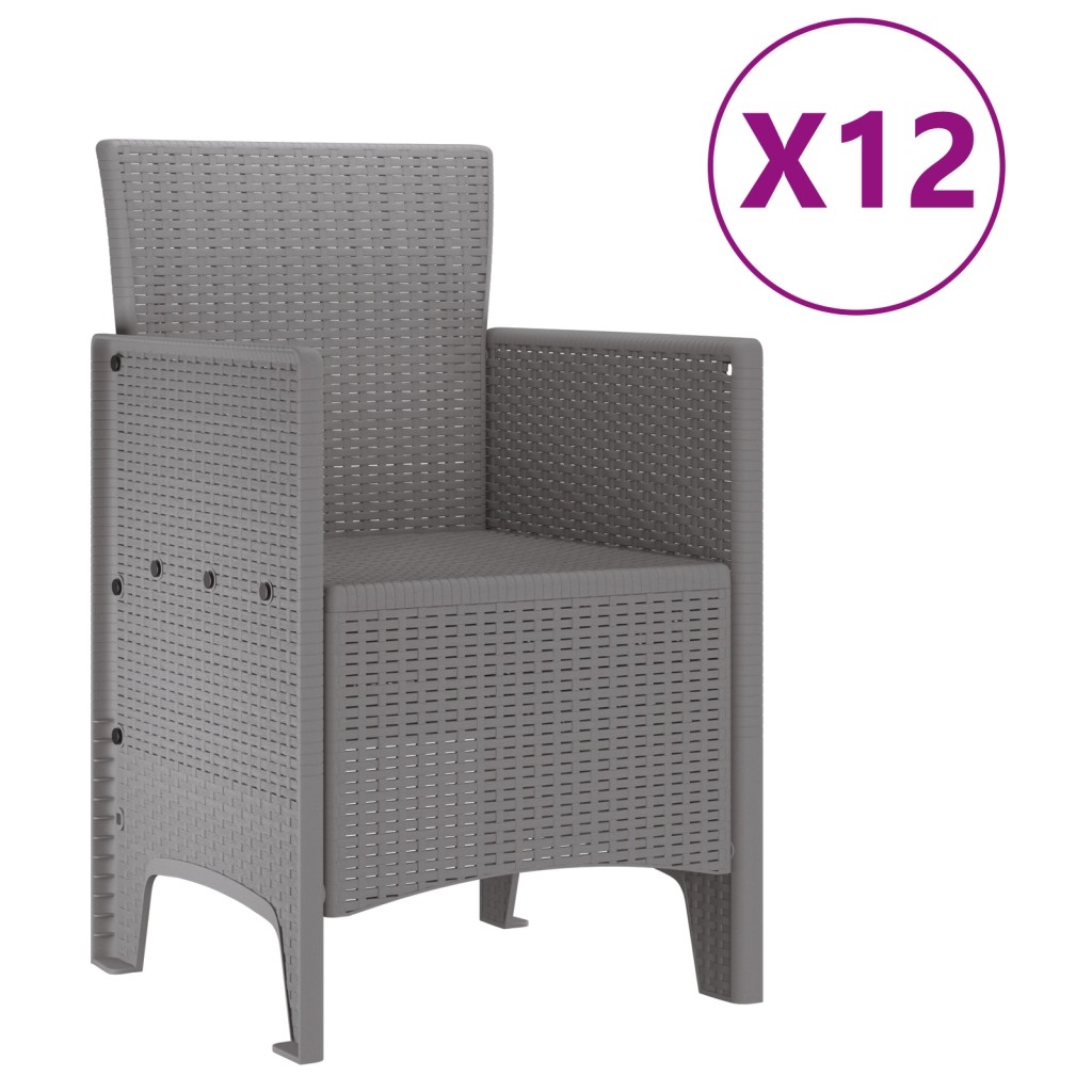Set pranzo giardino  13 pezzi grigio chiaro polyrattan