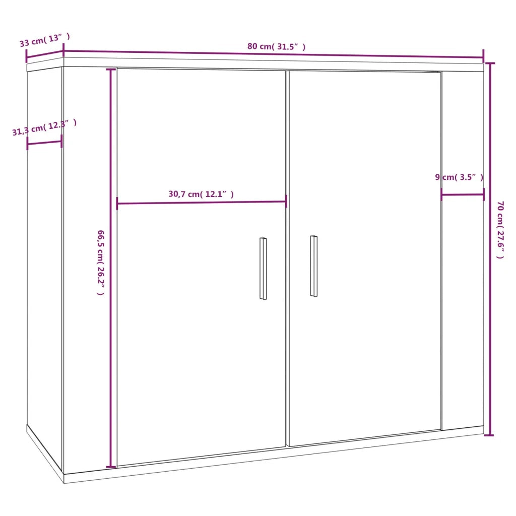 Credenza Rovere Sonoma 80x33x70 cm in Legno Multistrato 816563
