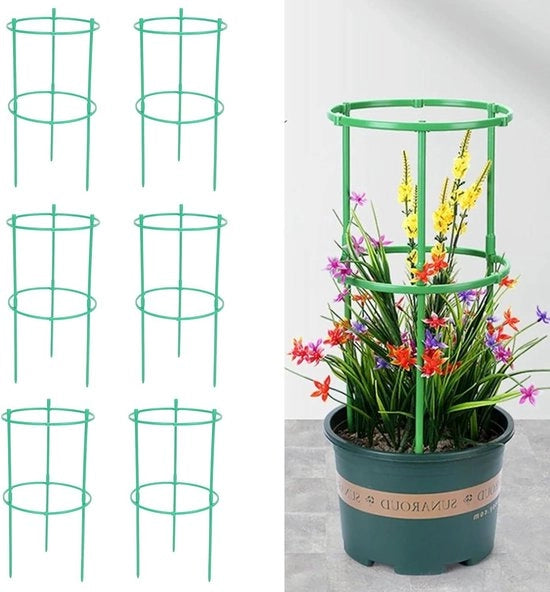 Aiuto di sostegno per piante da giardino, 6 pezzi, supporto per cesti a forma di arco, cerchio per rose, piovanze, hortensie, pomodori.