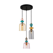 Sospensione Italux Namos 3 luci vetro multicolor E27