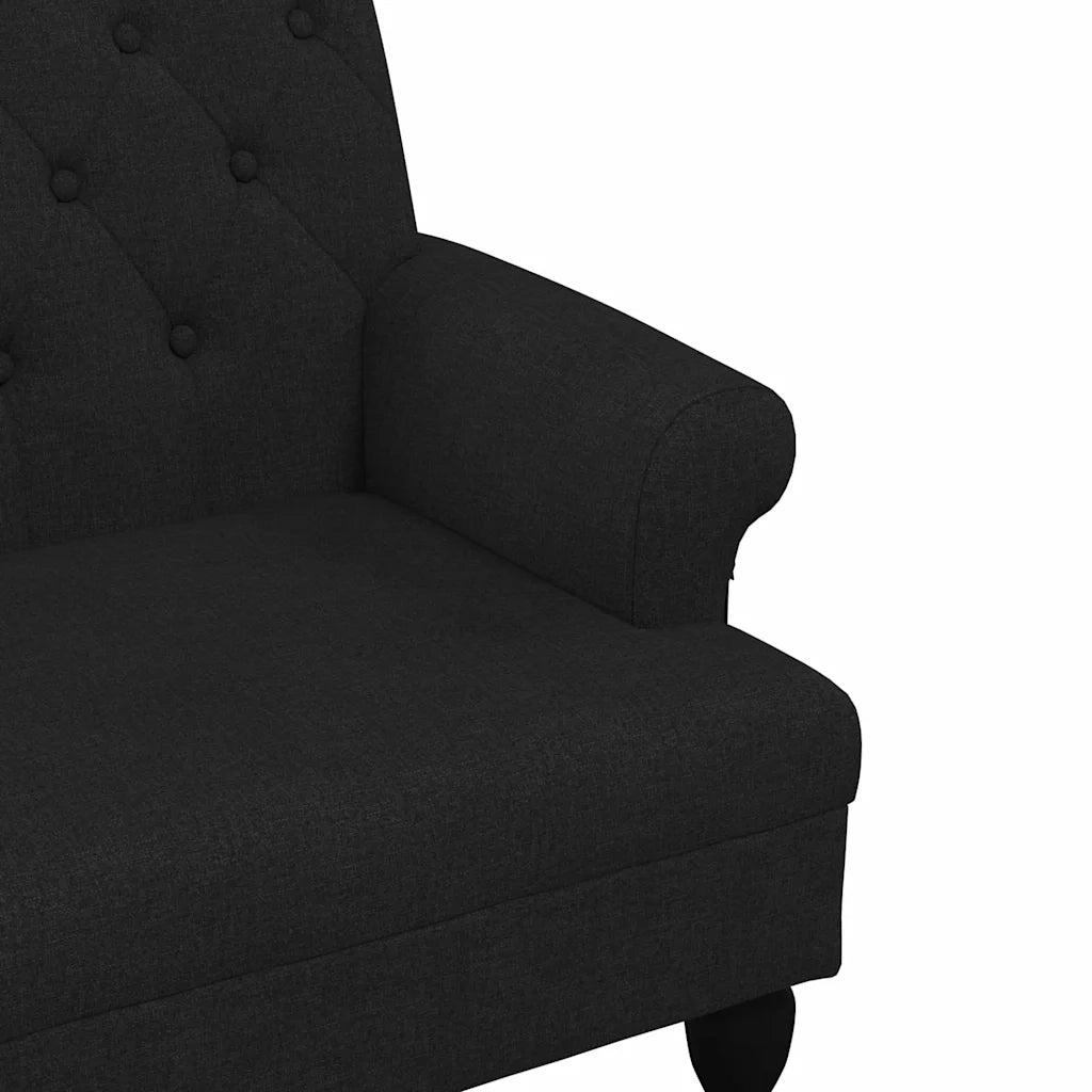 Panca con schienale nera 120x62x75,5 cm in tessuto CFW3991740