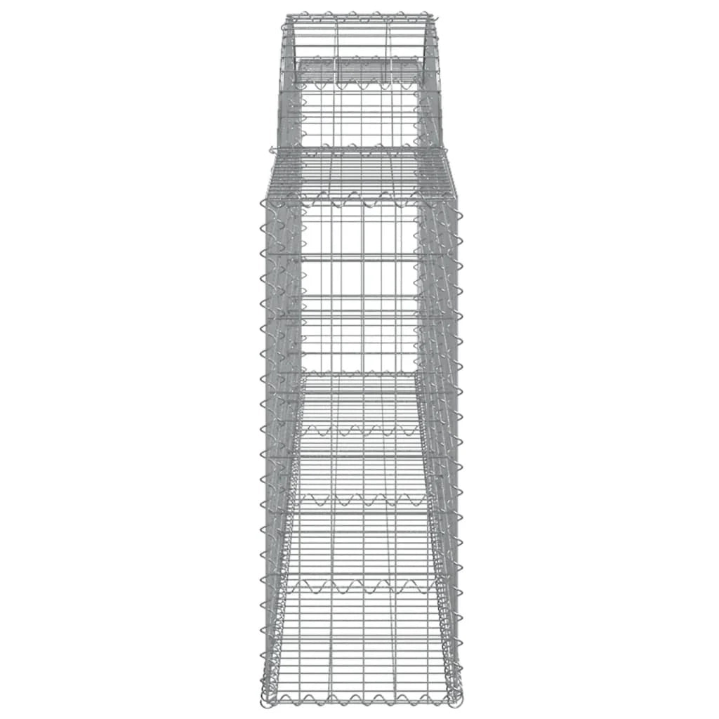 Cestini gabbioni recinzione a gabbia muro di contenimento ad arco 30 pezzi 300 x 30 x 80/100 cm ferro zincato argento 02_0040841