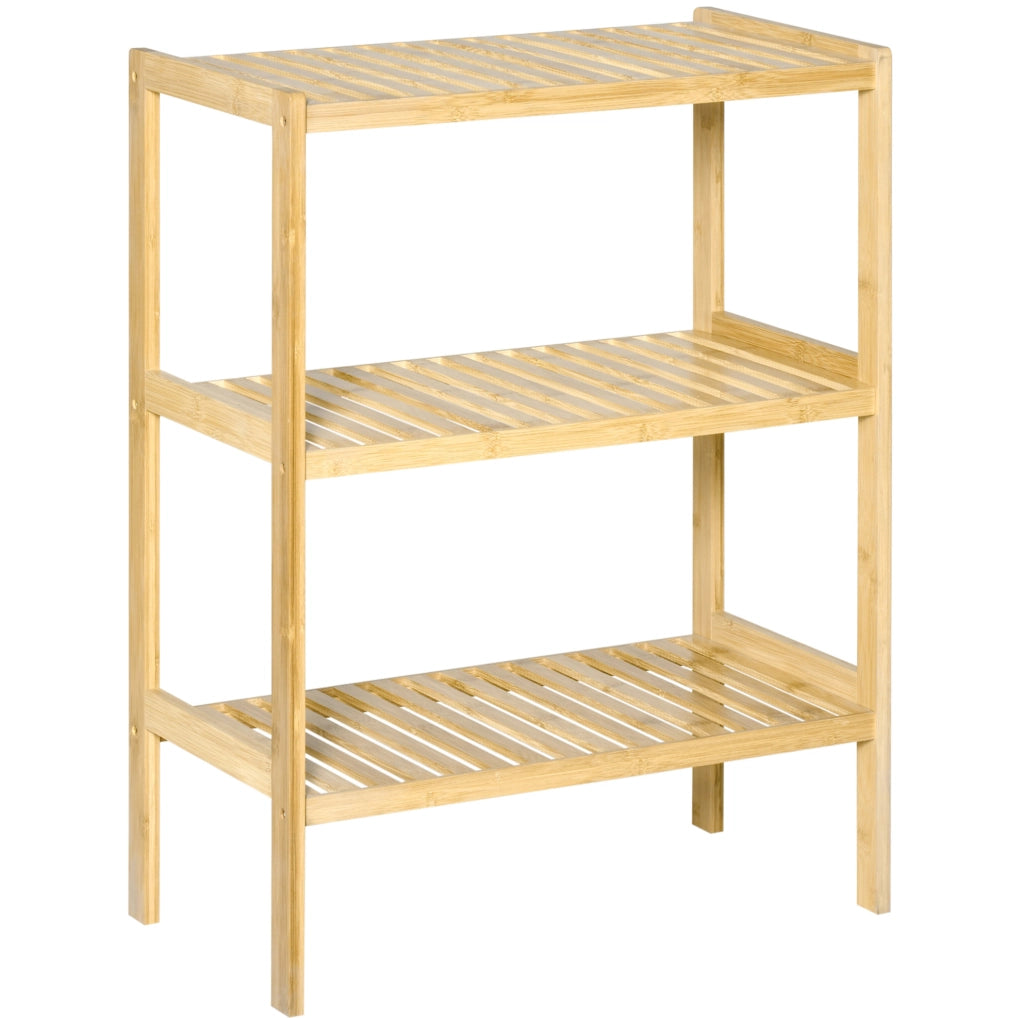 Scaffale 3 ripiani in bambù 62 x 33 x 80 cm per bagno