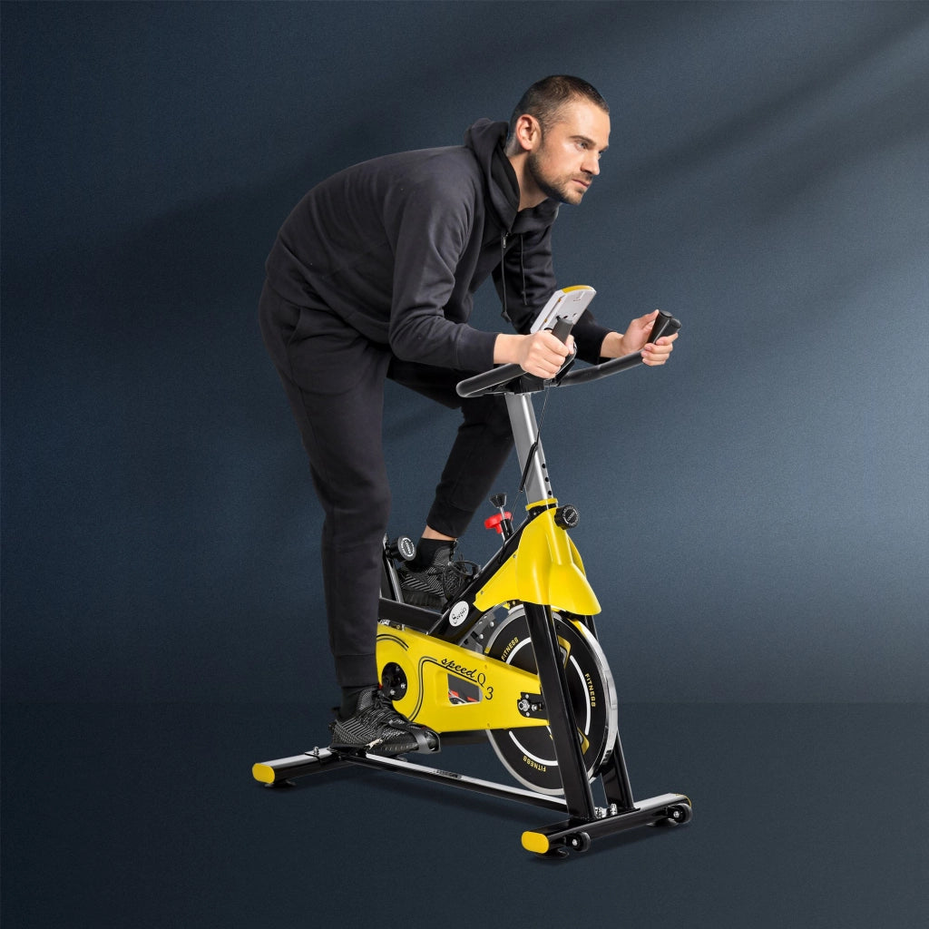 Ciclismo Trainer Bicicletta da Interno ¨C zephmum ¨C Giallo Nero Grigio 45.5x100x101-113 cm