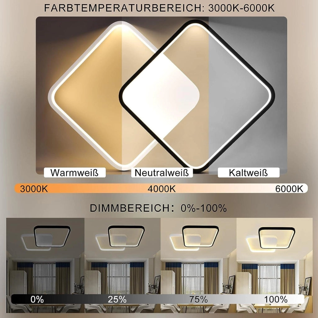 ZMH Lampada da soffitto plafoniera LED moderna bianco nero per camera letto