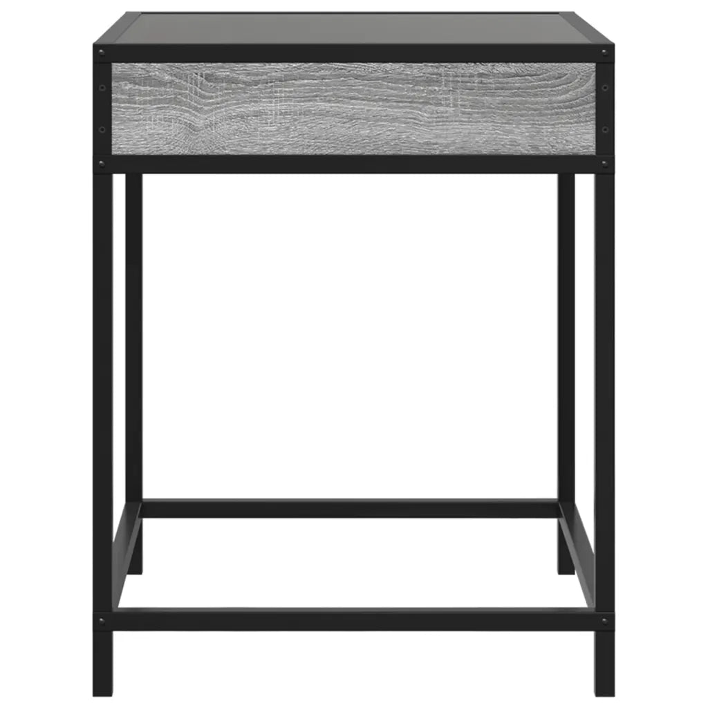 Tavolino da Salotto con LED Infinity Grigio Sonoma 40x40x51 cm