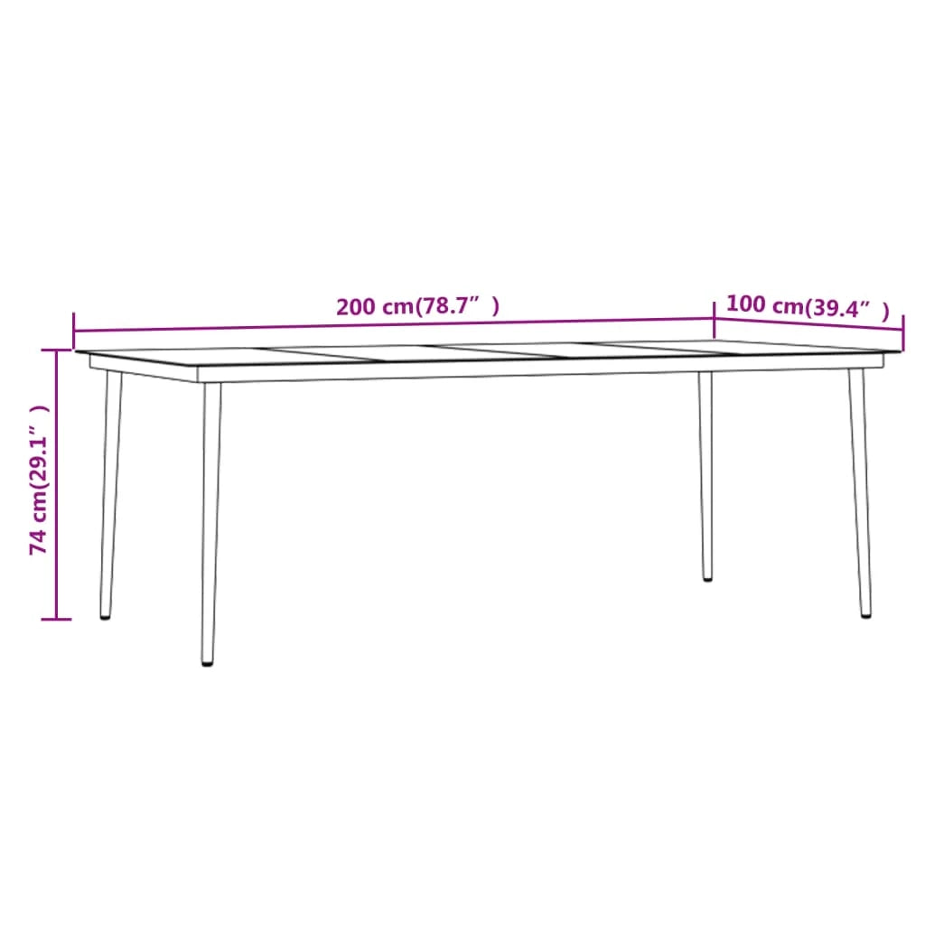 Set da pranzo da giardino da 9 pezzi mobili marroni e neri 02_0014107