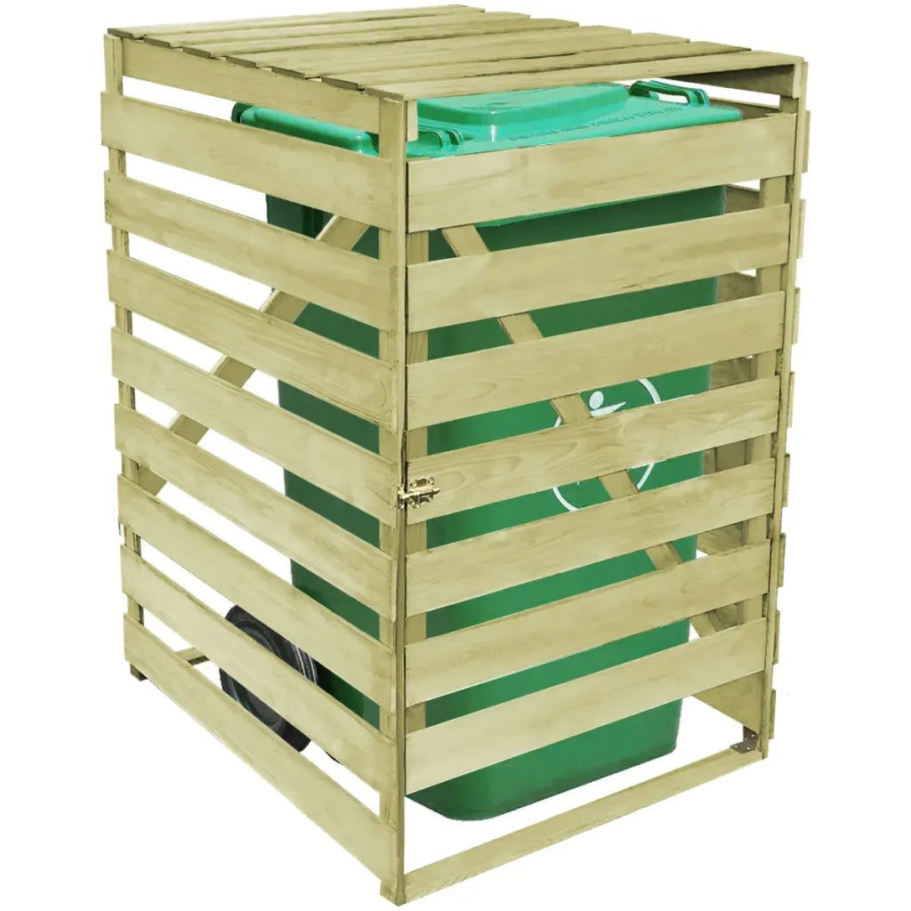 Copribidone per Spazzatura Singolo 240 L in Legno Impregnato 42269