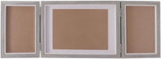 Supporto per foto triplo - colore grigio - pieghevole - rettangolare - per foto 10x15/13x18 cm - vetrata cristallizzata - album fotografico