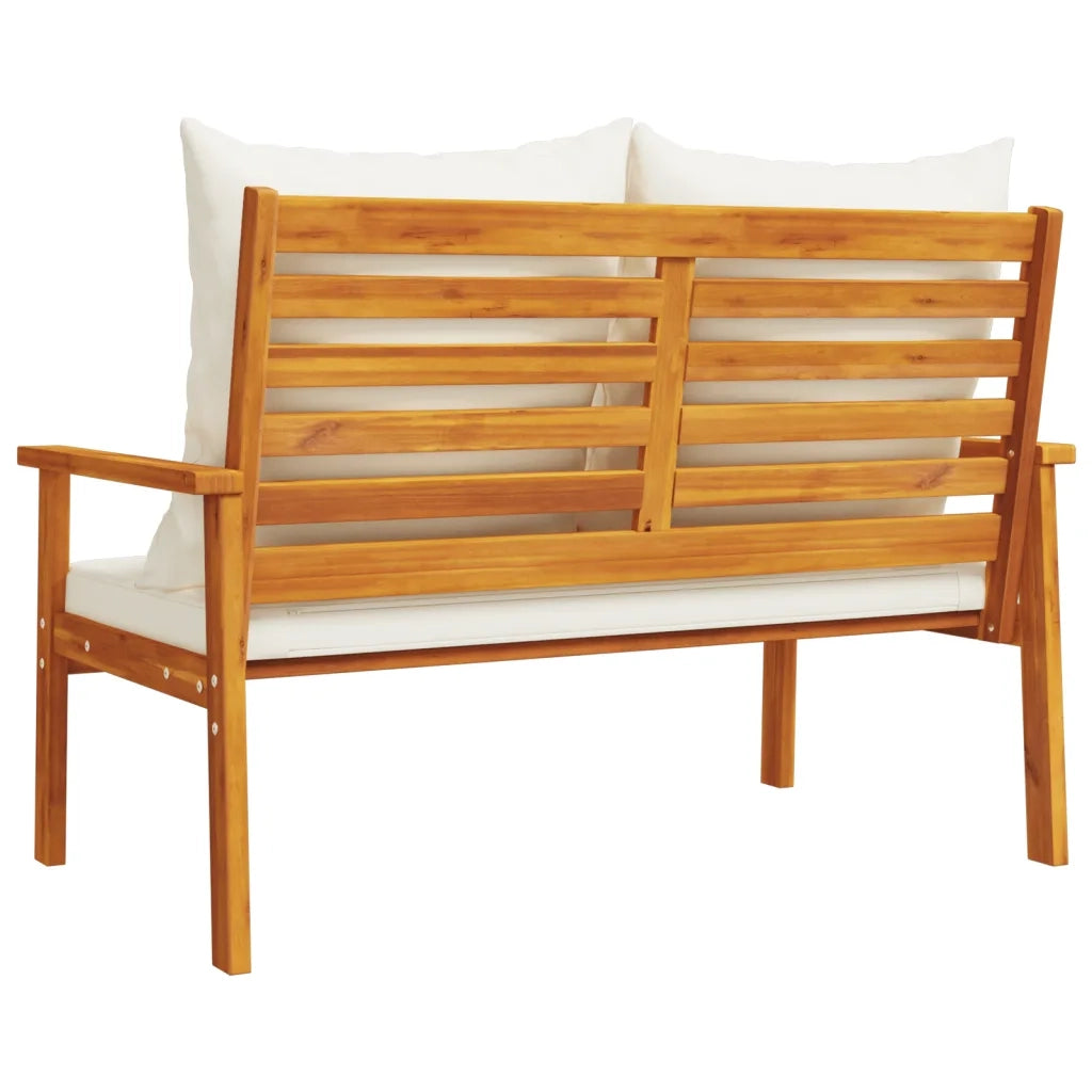 Panca Divano da Giardino-Panca da esterno 120 cm Cuscini Legno Massello Acacia 159735