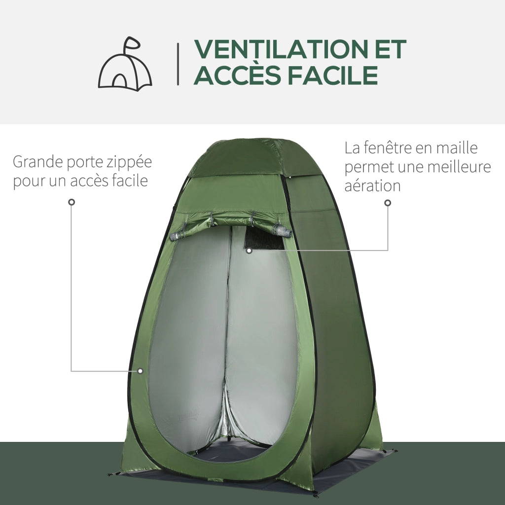 Tenda doccia da campeggio pieghevole pop-up con borsa trasporto - Xylo - verde 126x124x198 cm