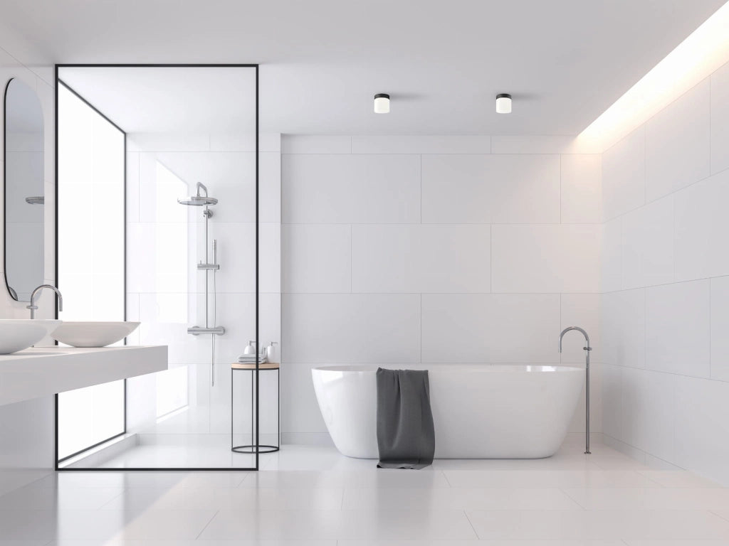 Plafoniera bagno Nowodvorski Cayo vetro bianco/nera G9 IP44