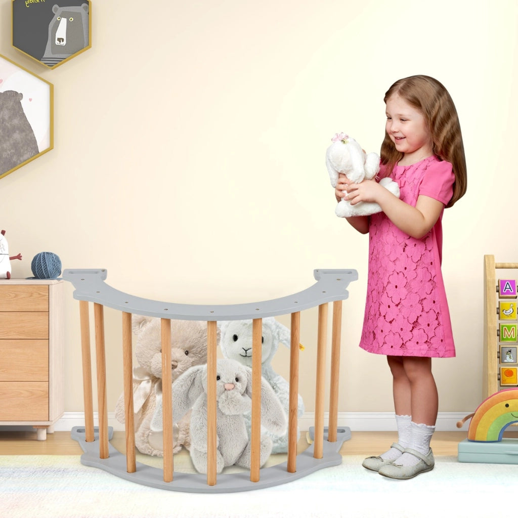 Arco di arrampicata a doppia faccia per bambini di 1+ anni, Dondolo ad arco 2 in 1 con morbido cuscino, Grigio-Arrampicate e scivoli