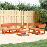 Set Divani da Giardino 5 pz Marrone Cera Legno Massello Pinocod mxl 112284
