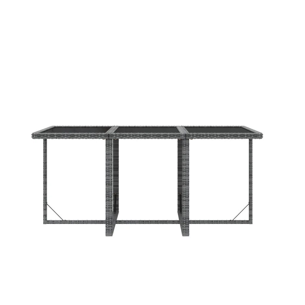 Set da Pranzo per Giardino 7pz con Cuscini in Polyrattan Grigio cod mxl 38603
