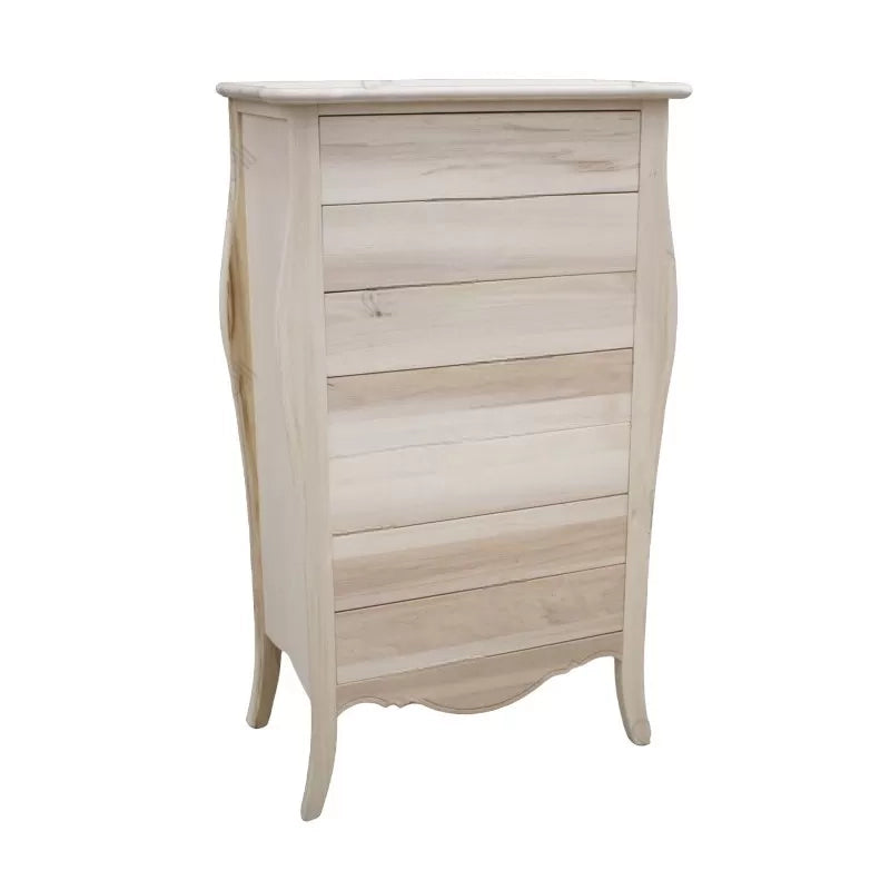 Cassettiera 7 cassetti in legno grezza l.80 p.48 h.138 (494) - Mobili 2G
