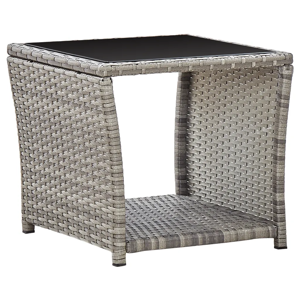 Set da Pranzo da Giardino 3 pz con Cuscini in Polyrattan Grigio 3277607
